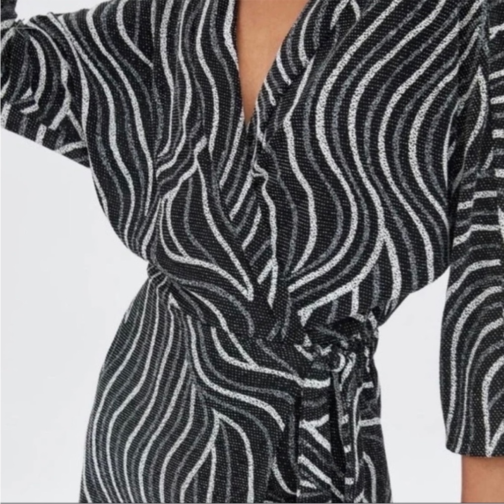 Zara Sparkly Wrap Mini Dress